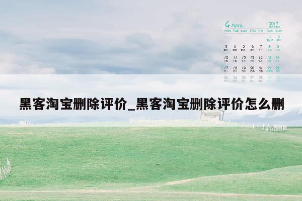 黑客淘宝删除评价_黑客淘宝删除评价怎么删