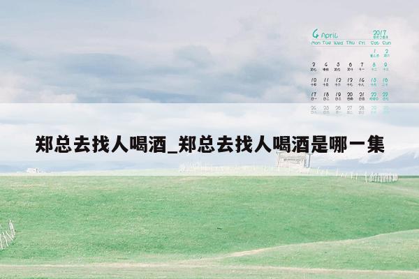 郑总去找人喝酒_郑总去找人喝酒是哪一集