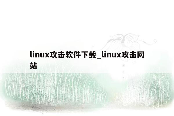 linux攻击软件下载_linux攻击网站