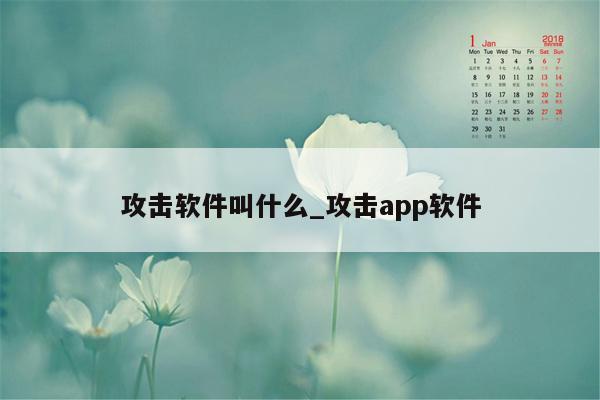 攻击软件叫什么_攻击app软件