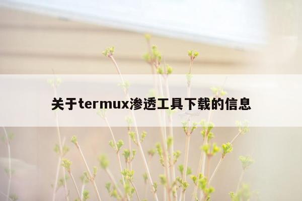 关于termux渗透工具下载的信息