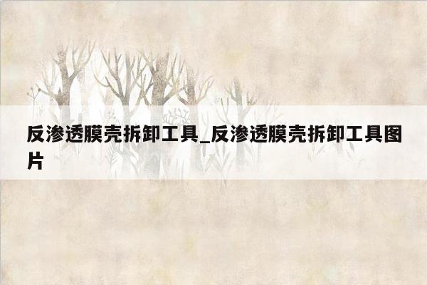 反渗透膜壳拆卸工具_反渗透膜壳拆卸工具图片
