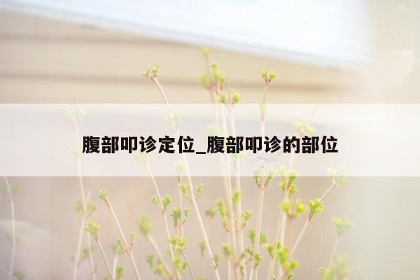 腹部叩诊定位_腹部叩诊的部位