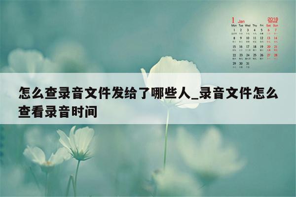 怎么查录音文件发给了哪些人_录音文件怎么查看录音时间