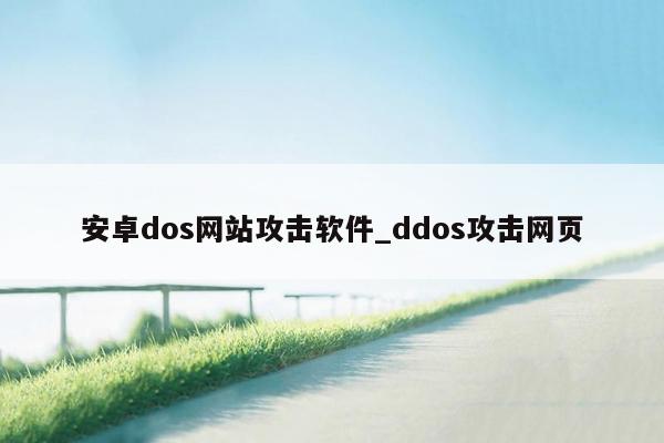 安卓dos网站攻击软件_ddos攻击网页