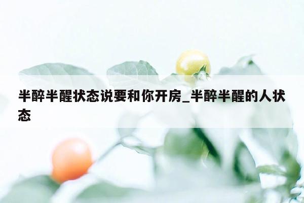 半醉半醒状态说要和你开房_半醉半醒的人状态