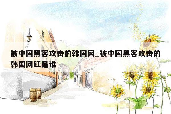 被中国黑客攻击的韩国网_被中国黑客攻击的韩国网红是谁