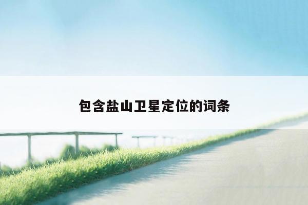 包含盐山卫星定位的词条