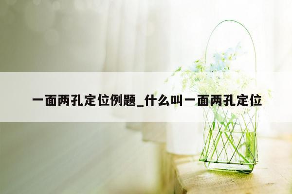 一面两孔定位例题_什么叫一面两孔定位
