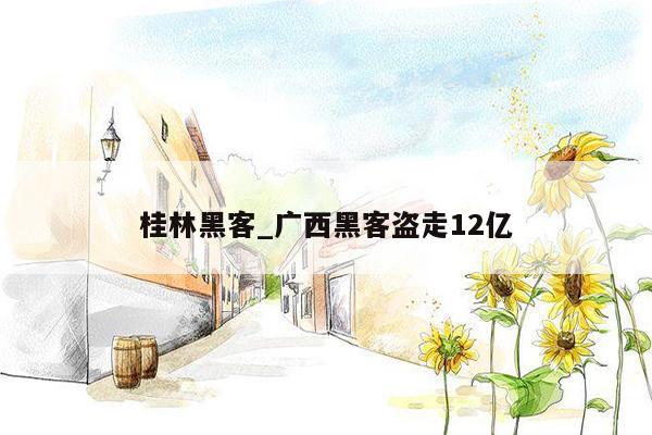桂林黑客_广西黑客盗走12亿
