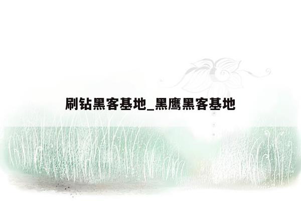 刷钻黑客基地_黑鹰黑客基地
