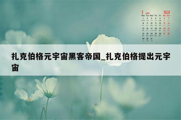 扎克伯格元宇宙黑客帝国_扎克伯格提出元宇宙
