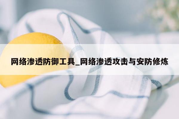 网络渗透防御工具_网络渗透攻击与安防修炼