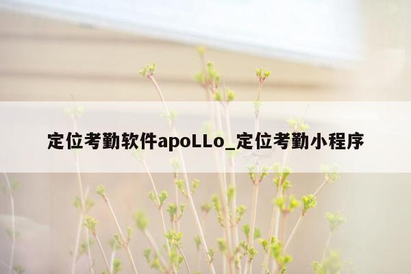 定位考勤软件apoLLo_定位考勤小程序