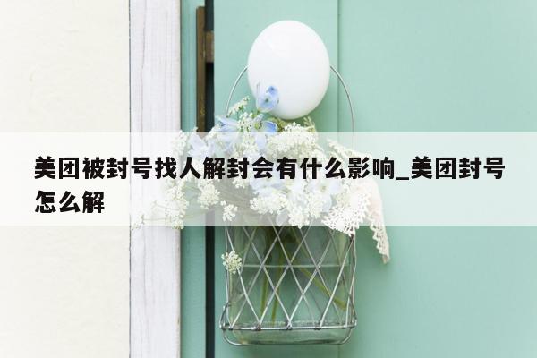 美团被封号找人解封会有什么影响_美团封号怎么解