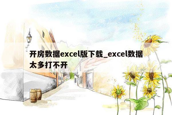开房数据excel版下载_excel数据太多打不开