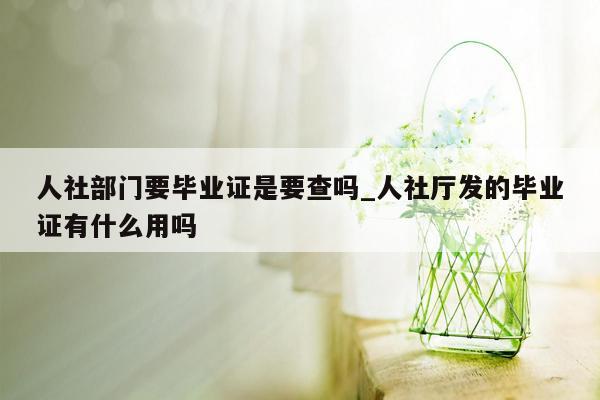 人社部门要毕业证是要查吗_人社厅发的毕业证有什么用吗