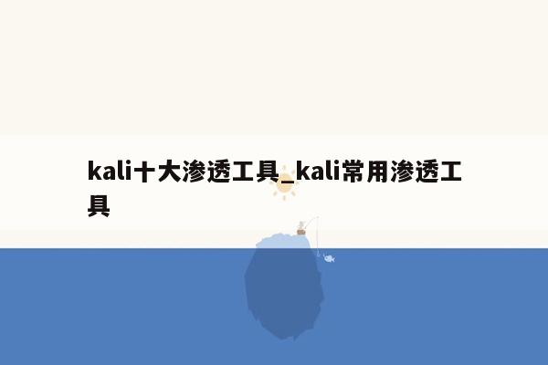 kali十大渗透工具_kali常用渗透工具