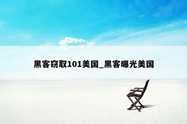 黑客窃取101美国_黑客曝光美国