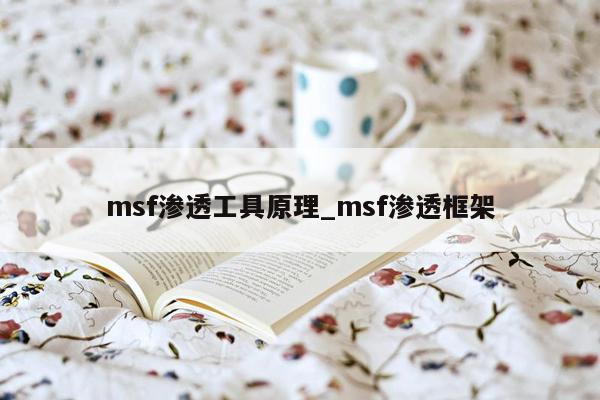 msf渗透工具原理_msf渗透框架