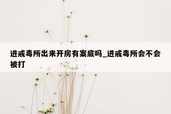 进戒毒所出来开房有案底吗_进戒毒所会不会被打