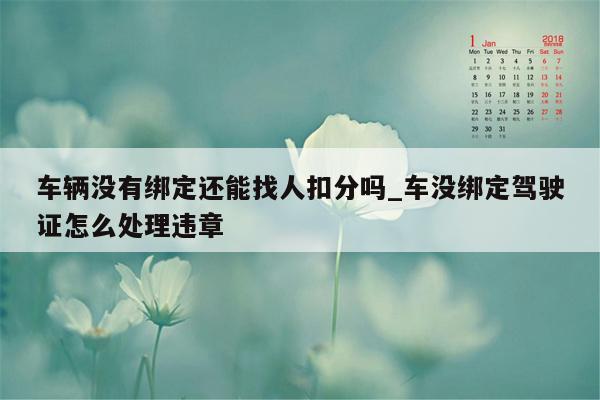 车辆没有绑定还能找人扣分吗_车没绑定驾驶证怎么处理违章