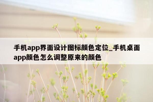 手机app界面设计图标颜色定位_手机桌面app颜色怎么调整原来的颜色