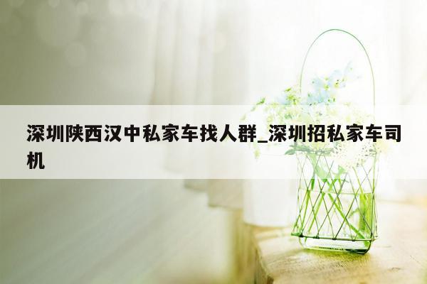 深圳陕西汉中私家车找人群_深圳招私家车司机