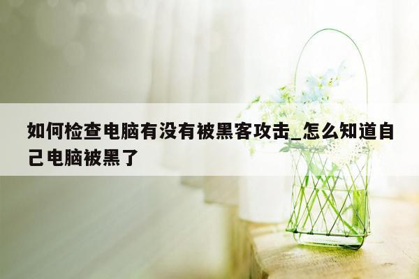 如何检查电脑有没有被黑客攻击_怎么知道自己电脑被黑了