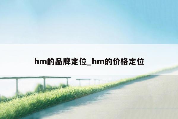 hm的品牌定位_hm的价格定位